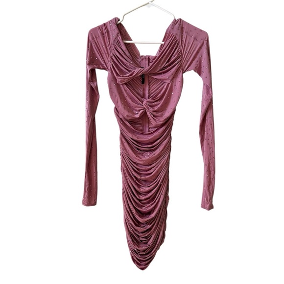 ALEX PERRY Tinley Strass Crystal Embellished Twist Dress Pink Sz 10 AU/6 US - Picture 2 of 9